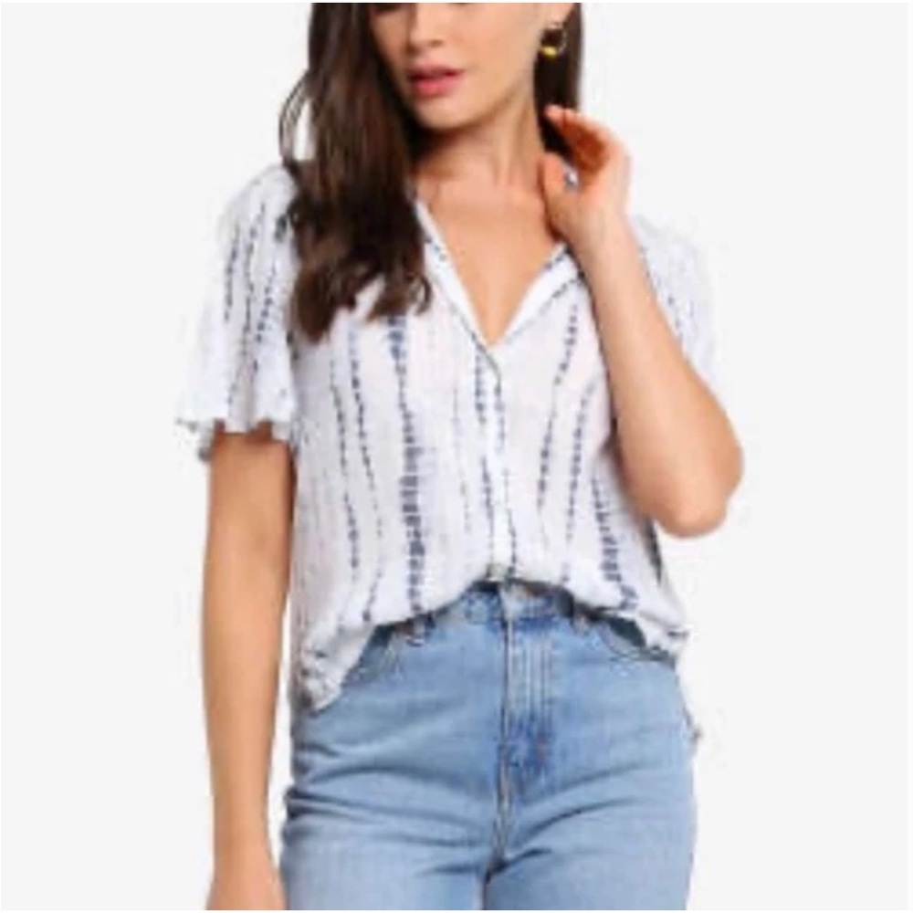 Abercrombie & Fitch short sleeve tie-dye button up shirt